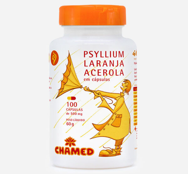 Psyllium com Laranja e Acerola (Vitamina C) em cápsulas