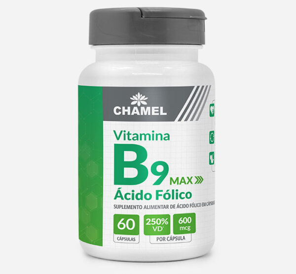 Vitamina B9 Max - Ácido Fólico em cápsulas - Alto teor