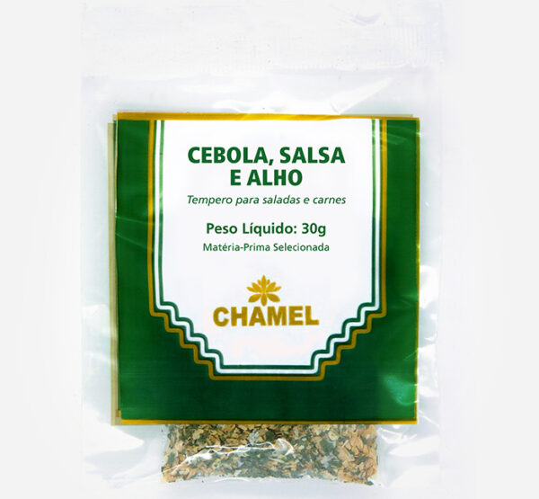 cebola salsa e alho tempero para saladas e carnes chamel